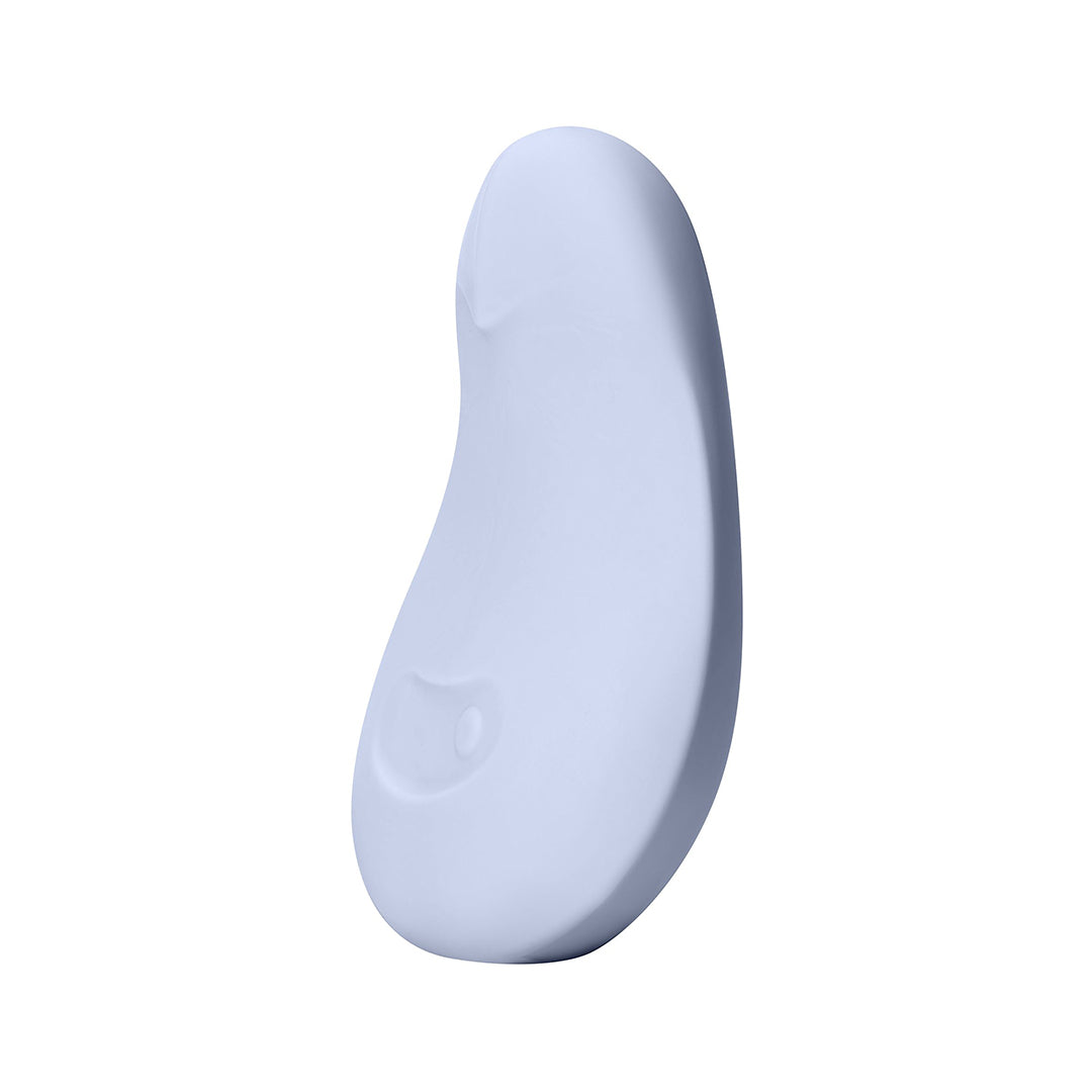 Dame ice blue Pom vibrator side angle. Product. Tool. Sex. Sold by Rythm.